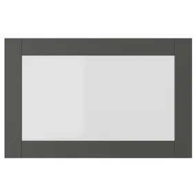 IKEA SINDVIK СІНДВІК, скляні дверцята, темно-сірий / прозоре скло, 60x38 см 805.388.03 фото