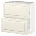 IKEA METOD МЕТОД / MAXIMERA МАКСИМЕРА, напольный шкаф с 2 ящиками, белый / бодбинские сливки, 80x37 см 790.514.83 фото thumb №1