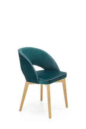 Кухонный стул бархатный HALMAR MARINO Velvet, темно-зеленый MONOLITH 37 / дуб медовый фото