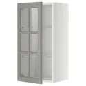 IKEA METOD МЕТОД, навесной шкаф / полки / стеклян дверца, белый / бодбинский серый, 40x80 см 593.949.53 фото thumb №1