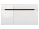 BRW Комод Azteca Trio 150 см с 3 дверцами и 2 ящиками белый глянец, белый/глянцевый белый KOM3D3S/8/15-BI/BIP фото thumb №3