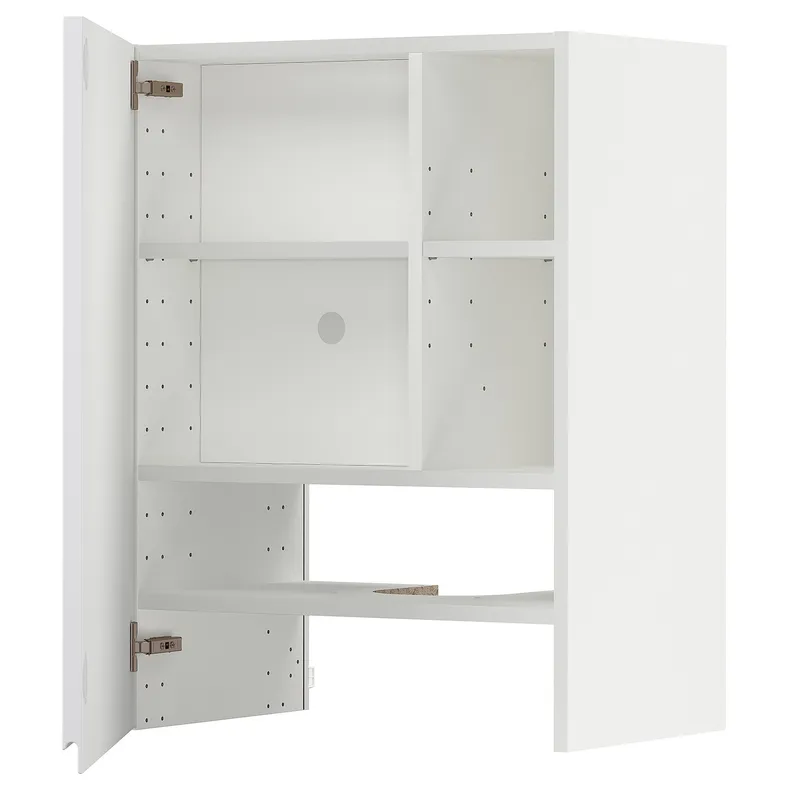 IKEA METOD МЕТОД, навесной шкаф д / вытяжки / полка / дверь, белый / Воксторп глянцевый / белый, 60x80 см 495.044.81 фото №1
