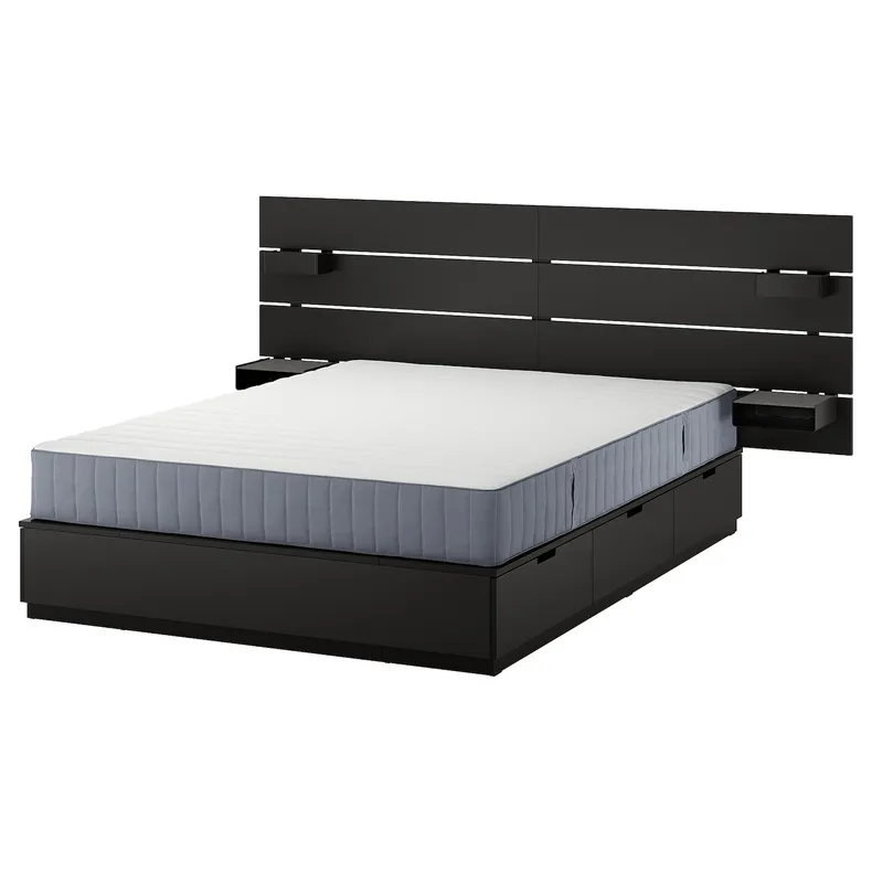 IKEA NORDLI НОРДЛІ, каркас ліжка з відд д/збер і матрац 795.368.62 фото №1
