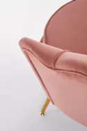 Мягкое кресло HALMAR AMORINITO светло-розовый/золотой фото thumb №2