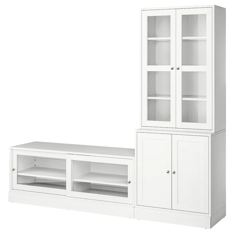 IKEA HAVSTA ХАВСТА, комбинация для ТВ / стеклянные дверцы, белый, 241x47x212 см 895.348.10 фото №1