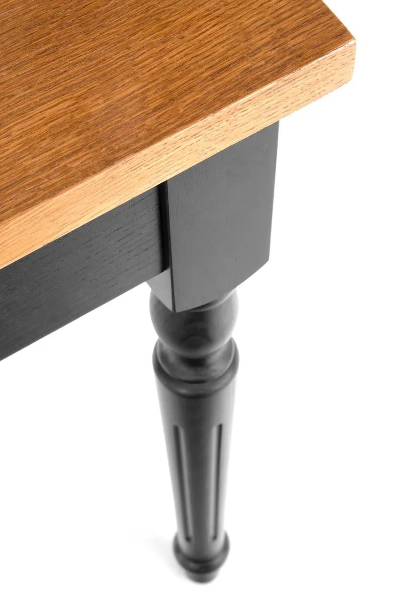 Обідній стіл розкладний HALMAR Rococo 140-220x80 см дуб, чорний фото №16