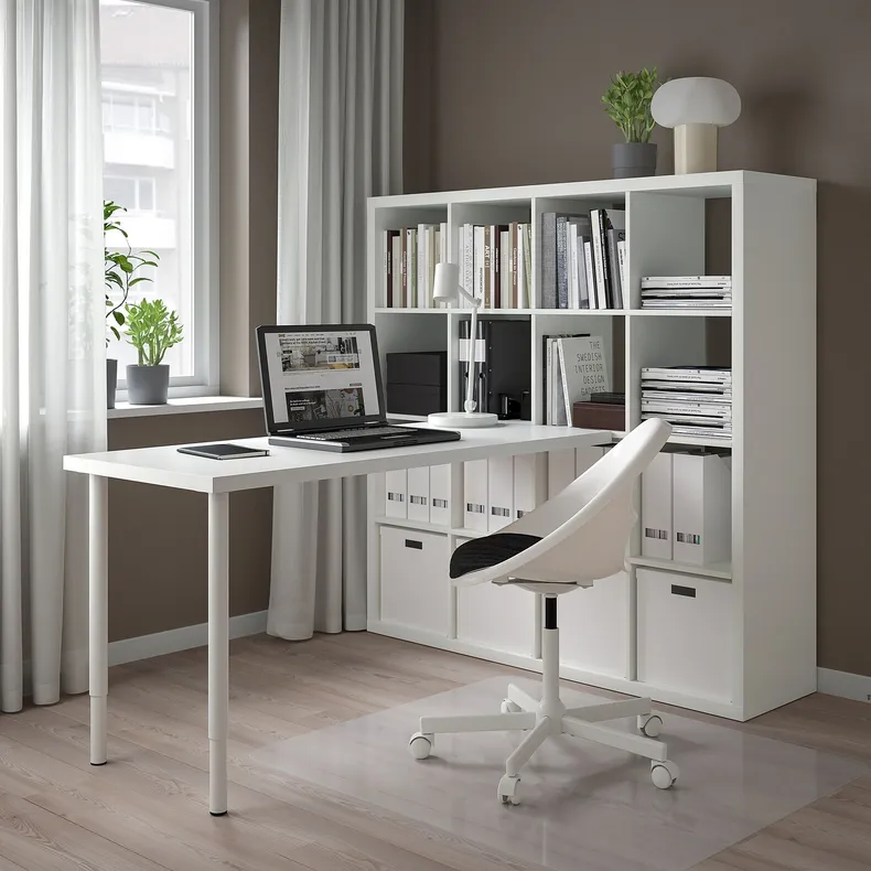 IKEA KALLAX КАЛЛАКС / LAGKAPTEN ЛАГКАПТЕН, стол, комбинация, белый, 147x179x147 см 094.816.79 фото №2