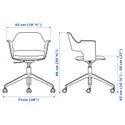 IKEA FJÄLLBERGET ФЙЕЛЛЬБЕРГЕТ, крісло для конференцій на коліщатах, okl попелястий чорний / Gunnared темно-сірий 203.964.20 фото thumb №7