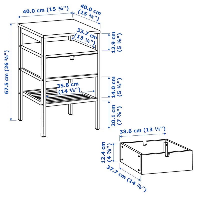 IKEA NORDKISA НОРДКИЗА, тумба прикроватная, бамбук, 40x40 см 604.476.77 фото №8