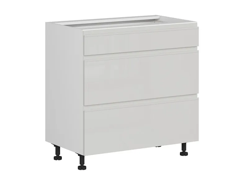BRW Базовый шкаф Sole для кухни 80 см с ящиками светло-серый глянец, альпийский белый/светло-серый глянец FH_D3S_80/82_2SMB/SMB-BAL/XRAL7047 фото №4