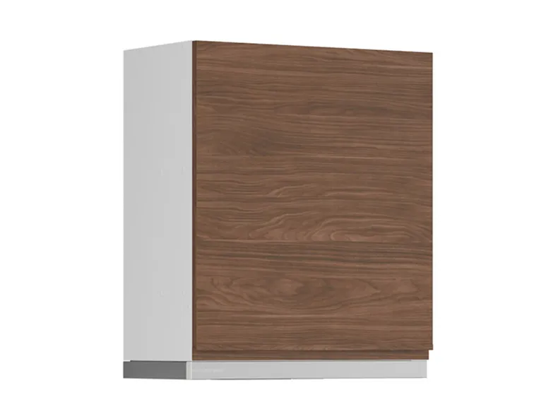 BRW Верхний кухонный шкаф Sole 60 см с вытяжкой слева орех линкольн, альпийский белый/линкольнский орех FH_GOO_60/68_L_FL_BRW-BAL/ORLI/IX фото №2