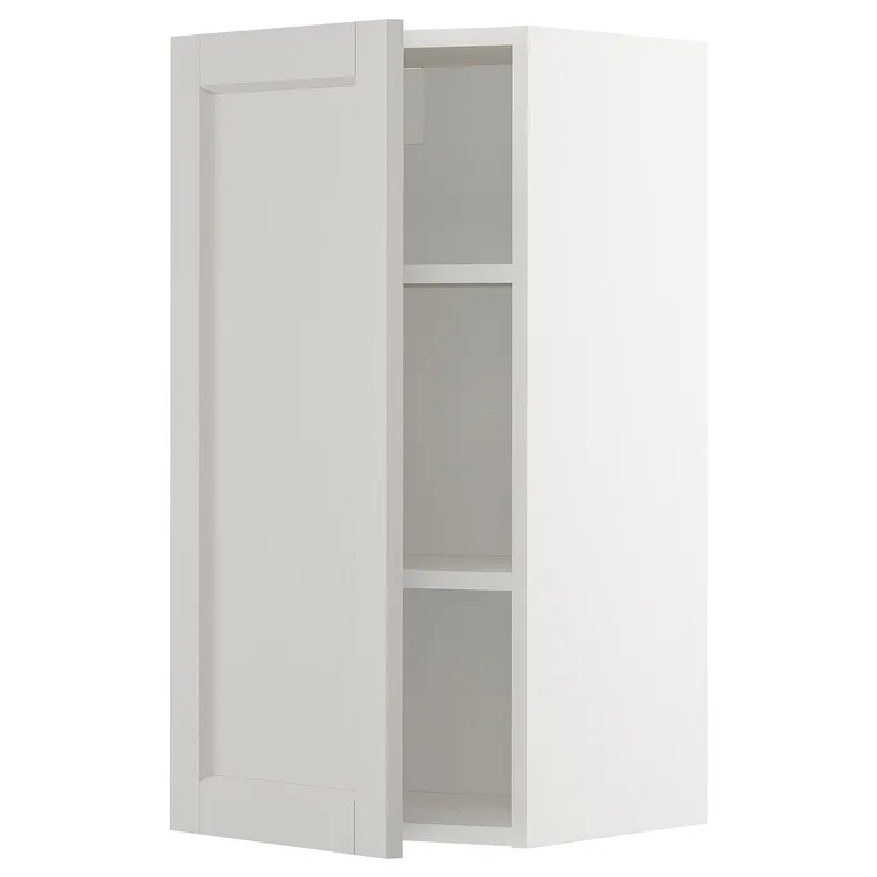 IKEA METOD МЕТОД, шафа навісна із полицями, білий / світло-сірий Lerhyttan, 40x80 см 794.699.66 фото №1