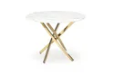 Кухонний стіл HALMAR RAYMOND 2, 100x100 см стільниця - білий мармур, ніжки - золото фото thumb №1