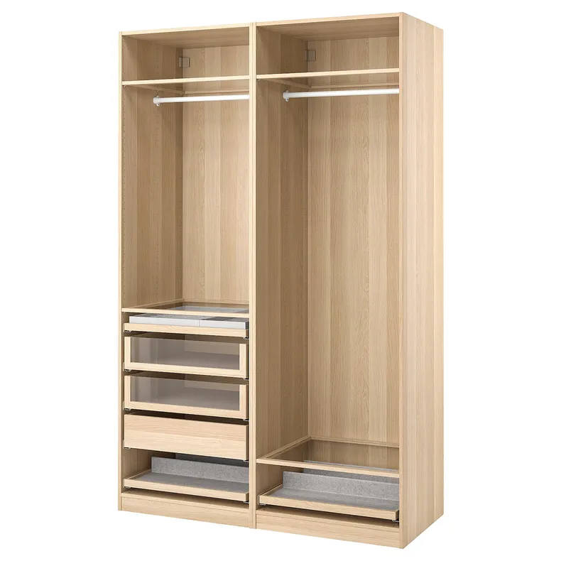 IKEA PAX ПАКС, гардероб, комбинация, белый крашеный дуб, 150x58x236 см 593.305.60 фото №1