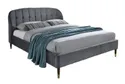 Ліжко двоспальне 160x200 см оксамитове SIGNAL LIGURIA Velvet, Bluvel 14 - сірий фото thumb №1