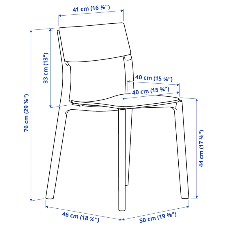 IKEA MELLTORP МЕЛЬТОРП / JANINGE ЯНІНГЕ, стіл+4 стільці, білий / білий, 125 см 591.614.87 фото №7