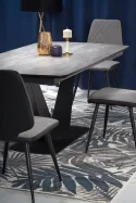 Обеденный стол раскладной HALMAR VINSTON 180-230x95 см, столешница - темно серая/черная, ножки - черные фото thumb №3