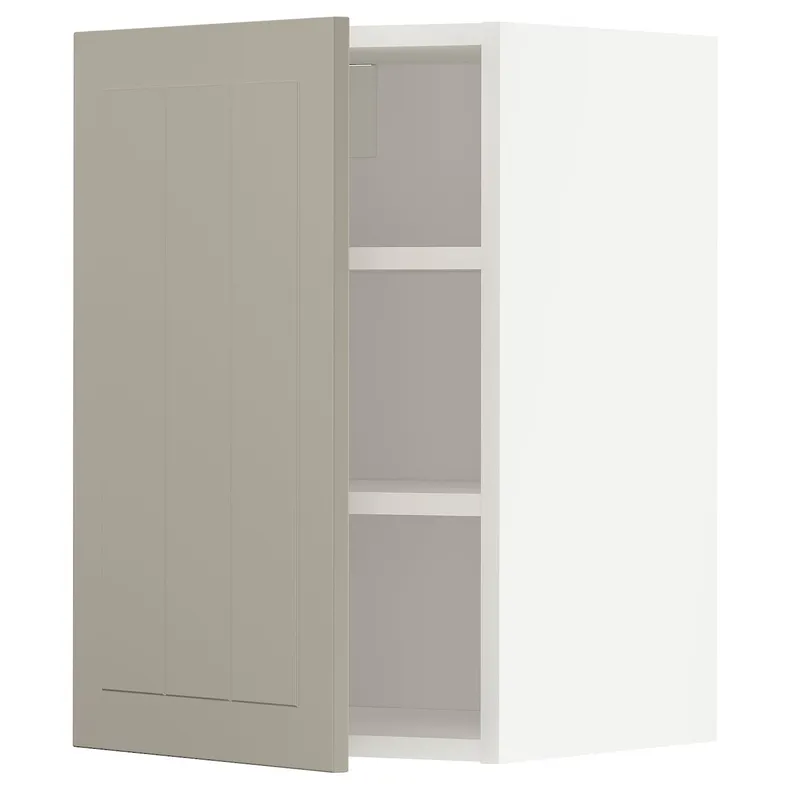IKEA METOD МЕТОД, навесной шкаф с полками, белый / Стенсунд бежевый, 40x60 см 594.674.35 фото №1