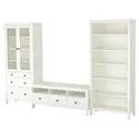 IKEA HEMNES ХЕМНЭС, шкаф для ТВ, комбинация, белое пятно / прозрачное стекло, 326x197 см 392.995.65 фото thumb №1