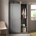 IKEA HAUGA ХАУГА, гардероб із розсувними дверцятами, сірий, 118x55x199 см 604.072.71 фото thumb №4