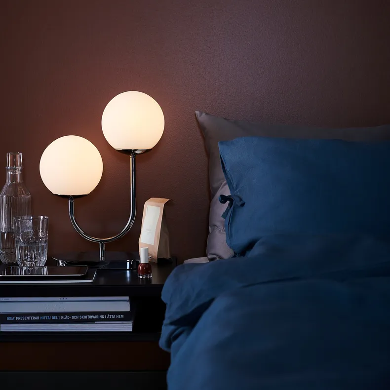 IKEA SIMRISHAMN СИМРИСХАМН, лампа настольная, хром / опаловое белое стекло, 42 см 004.376.76 фото №4