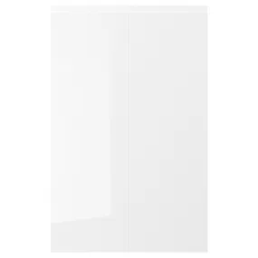 IKEA VOXTORP ВОКСТОРП, 2 дверцят для кутової підлог шафи, лівосторонній / глянцевий білий, 25x80 см 603.974.94 фото