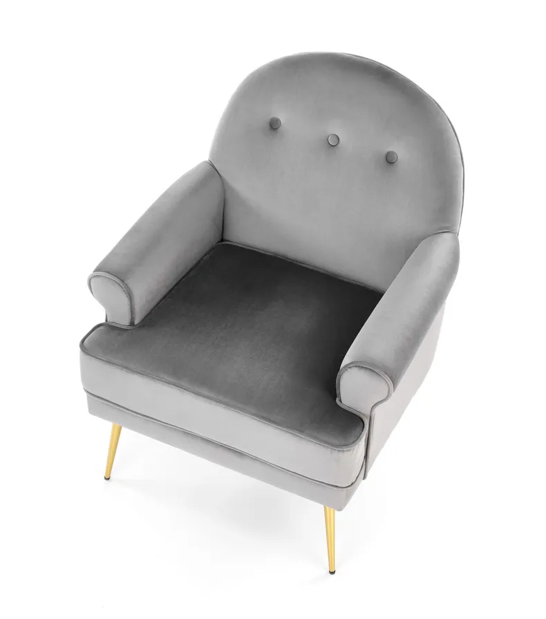 Крісло м'яке HALMAR SANTI сірий/золотий фото №11