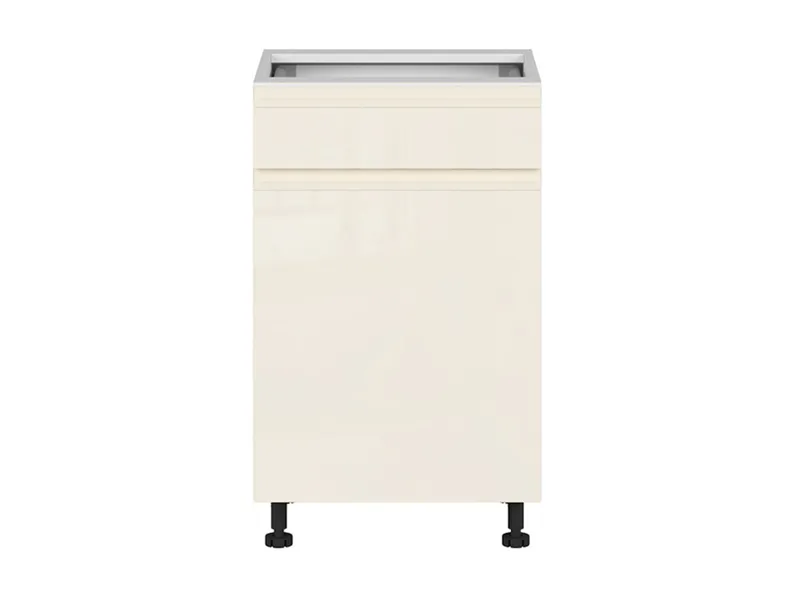 BRW Sole кухонный базовый шкаф 50 см левый с ящиками бесшумного закрывания магнолия глянец, альпийский белый/магнолия глянец FH_D1S_50/82_L/STB-BAL/XRAL0909005 фото №1