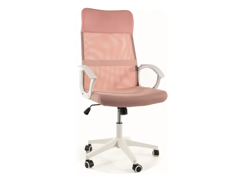 Стілець офісний обертовий SIGNAL Q-026, рожевий / білий фото №1