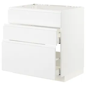 IKEA METOD МЕТОД / MAXIMERA МАКСІМЕРА, підлог шафа д / плит / вб витяжк з шухл, білий / Voxtorp матовий білий, 80x60 см 593.356.09 фото