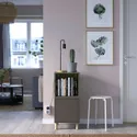 IKEA EKET ЭКЕТ, комбинация шкафов с ножками, темно-серый серый / зеленый / дерево, 35x35x80 см 495.217.15 фото thumb №3