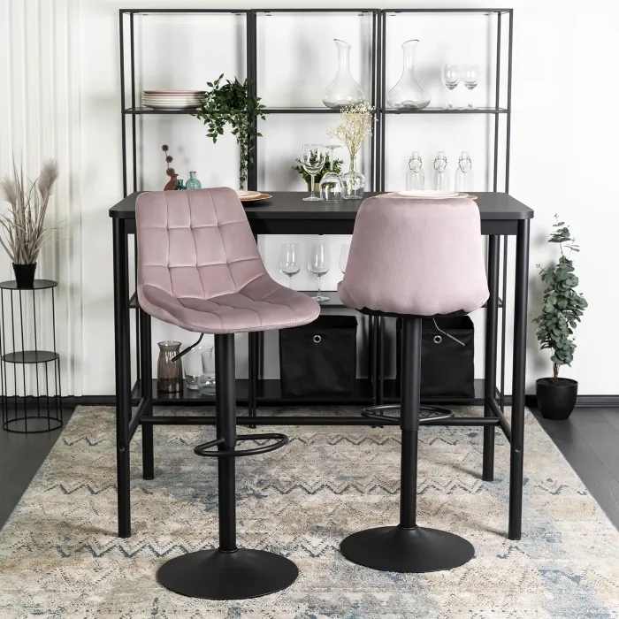 Барный стул бархатный MEBEL ELITE ARCOS 2 Velvet, розовый фото №2