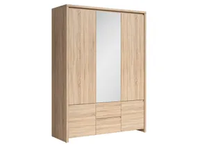 BRW Kaspian 153 см пятидверный шкаф с зеркалом и ящиками дуб сонома, дуб сонома SZF5D2S-DSO/DSO фото