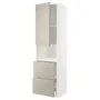 IKEA METOD МЕТОД / MAXIMERA МАКСІМЕРА, висока шафа для мікрох печі, 2 шухл, білий / стенсундський бежевий, 60x60x220 см 094.652.69 фото