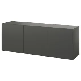 IKEA BESTÅ БЕСТО, настінна комбінація шаф, темно-сірий/ЛАППВІКЕН темно-сірий, 180x42x64 см 995.081.13 фото