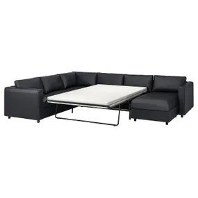 IKEA VIMLE ВІМЛЕ, кут диван-ліжко, 5-місн з кушеткою, Гранн / Бомстад чорний 794.773.77 фото