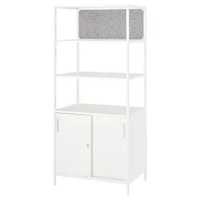 IKEA TROTTEN ТРОТТЕН, шафа з розс дверц / дошкою д / нотаток, білий, 80x180 см 194.296.43 фото