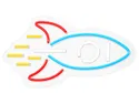 BRW Дитячий неоновий настінний світильник Rocket LED мікс кольорів 093806 фото thumb №1