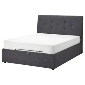 IKEA IDANÄS ІДАНЕС, ліжко з підіймальн механізм і оббив, Gunnared темно-сірий, 140x200 см 404.589.64 фото