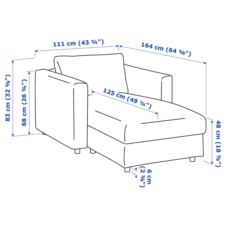 IKEA VIMLE ВІМЛЕ, кушетка, ХАЛЛАРП бежевий фото №8