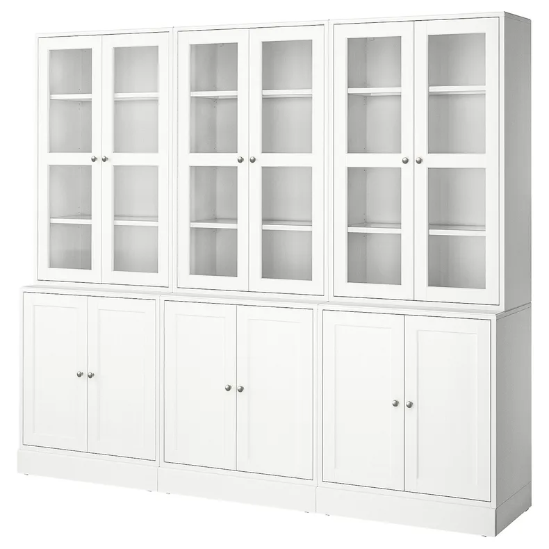 IKEA HAVSTA ХАВСТА, комбінація для зберіг зі склян двер, білий, 243x47x212 см 395.349.02 фото №1