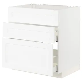 IKEA METOD МЕТОД / MAXIMERA МАКСІМЕРА, підлог шафа д / плит / вб витяжк з шухл, білий Енкопінг / білий імітація дерева, 80x60 см 294.733.86 фото