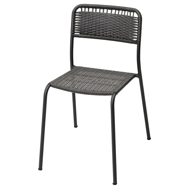 IKEA VIHOLMEN ВІХОЛЬМЕН, стілець, вуличний, темно-сірий 204.633.01 фото №1