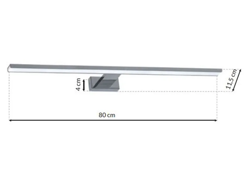 BRW Сяйво світлодіодний металевий настінний світильник для ванної кімнати сріблястий 086751 фото №2