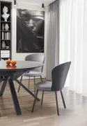 Стол складной HALMAR VERTIGO 130-180x130 см, столешница - черный мрамор, ножки - черные фото thumb №5