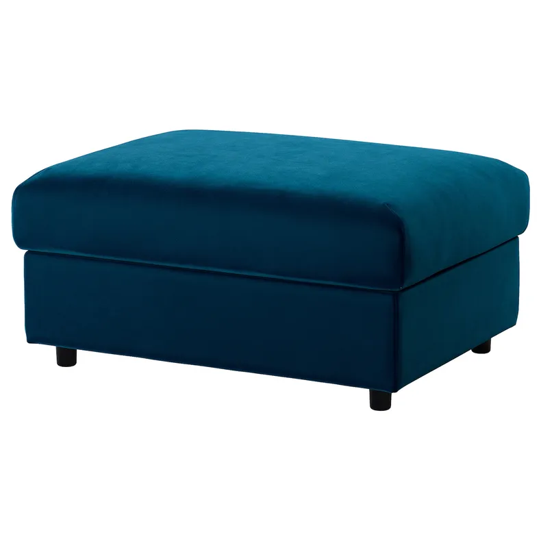IKEA VIMLE ВИМЛЕ, табурет для ног с ящ д/хрн, Джупарп темно-зелено-голубой 694.335.86 фото №1