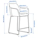 IKEA TOSSBERG ТОССБЕРГ, барний стілець зі спинкою, чорний металл / темно-сірий Gunnared 005.682.38 фото thumb №6