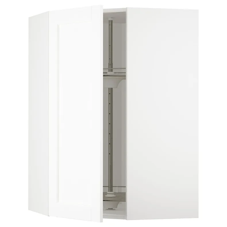 IKEA METOD МЕТОД, кутова навісна шафа, обертова, білий Енкопінг / білий імітація дерева, 68x100 см 194.736.07 фото №1