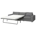 IKEA VIMLE ВІМЛЕ, 3-місний диван-ліжко, з широкими підлокітниками/Lejde сіро-чорний 295.372.94 фото thumb №1