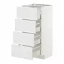 IKEA METOD МЕТОД / MAXIMERA МАКСИМЕРА, напольный шкаф 4 фасада / 4 ящика, белый / Стенсунд белый, 40x37 см 994.094.86 фото